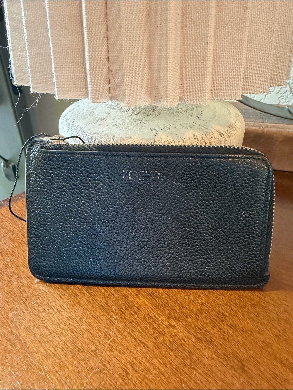 Leather Zip Wallet - Black